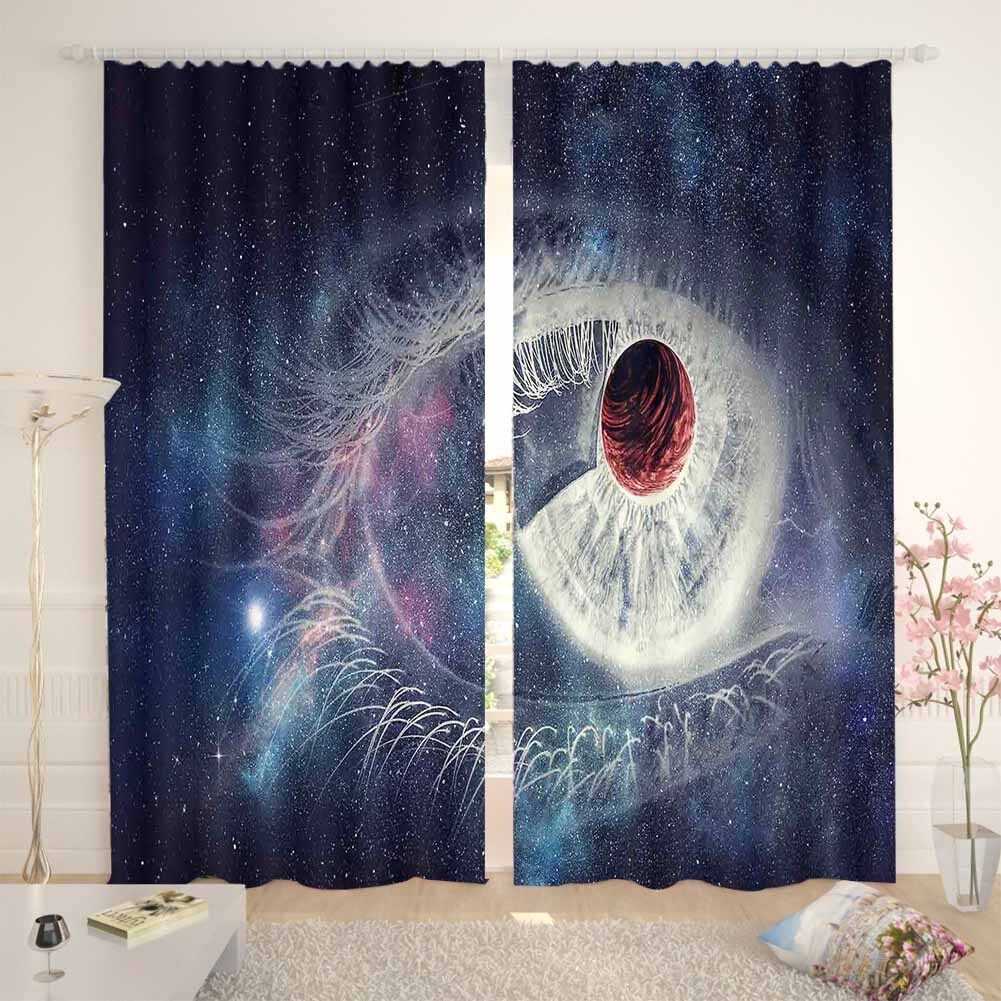 Twinkling Eyes Of Stars 3D Blockout Photo Print Curtain Fabric Curtains Window