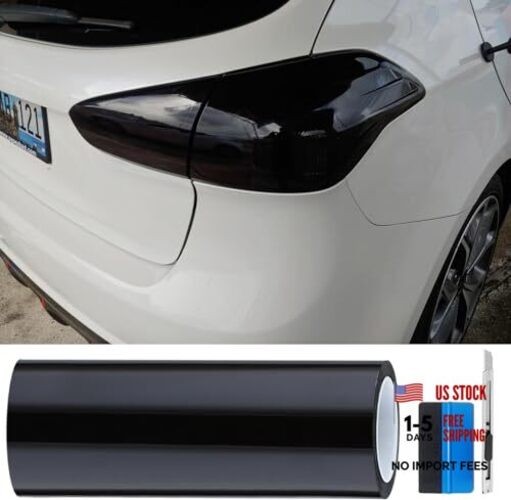 Headlight Taillight Tint Air-Release Vinyl Wrap Film 12″ x 4ft Dark Black