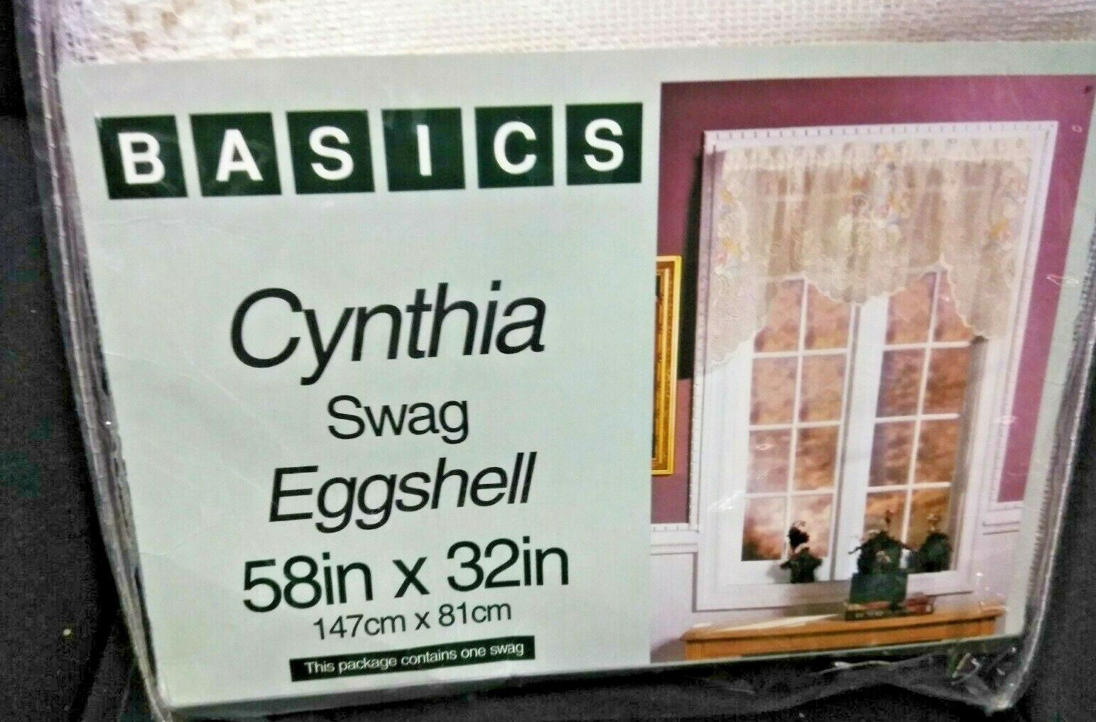 NEW VINTAGE BASICS Cynthia Swag Eggshell (1) Panel 58″x 32″