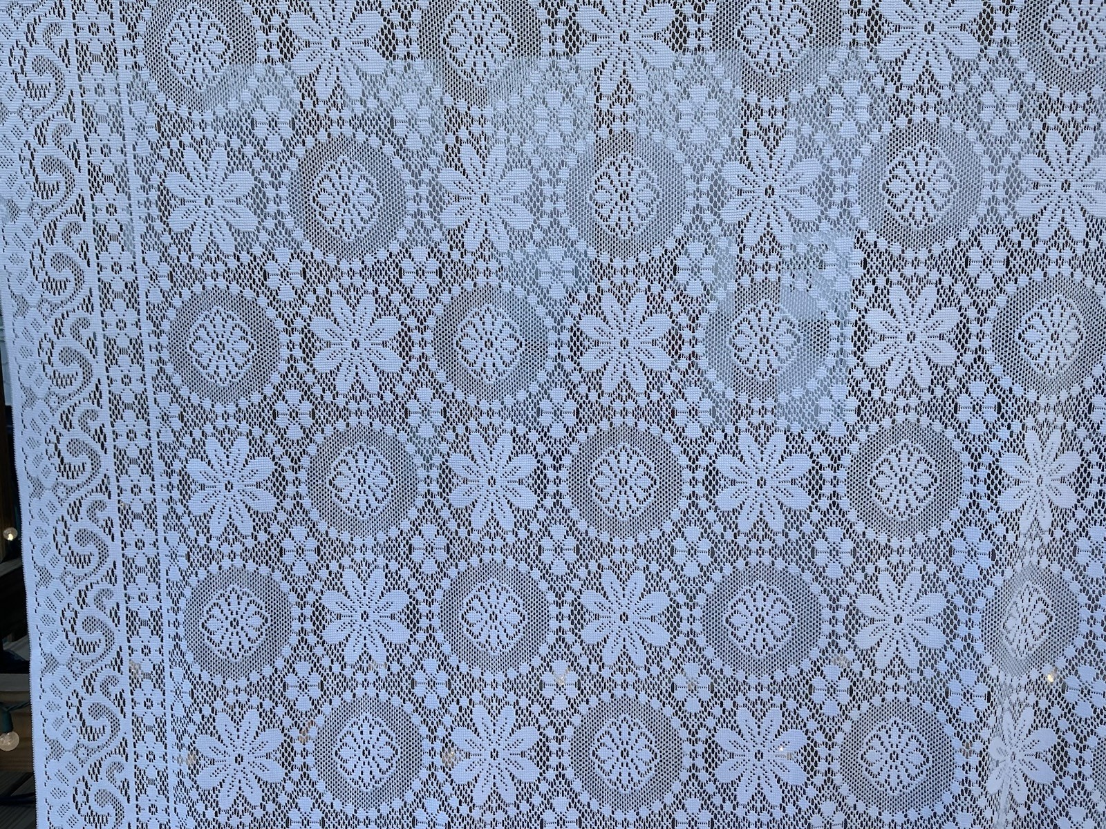 Vintage Lace Jacquard Window Curtain Single Panel Hopewell 58×72″ White A41