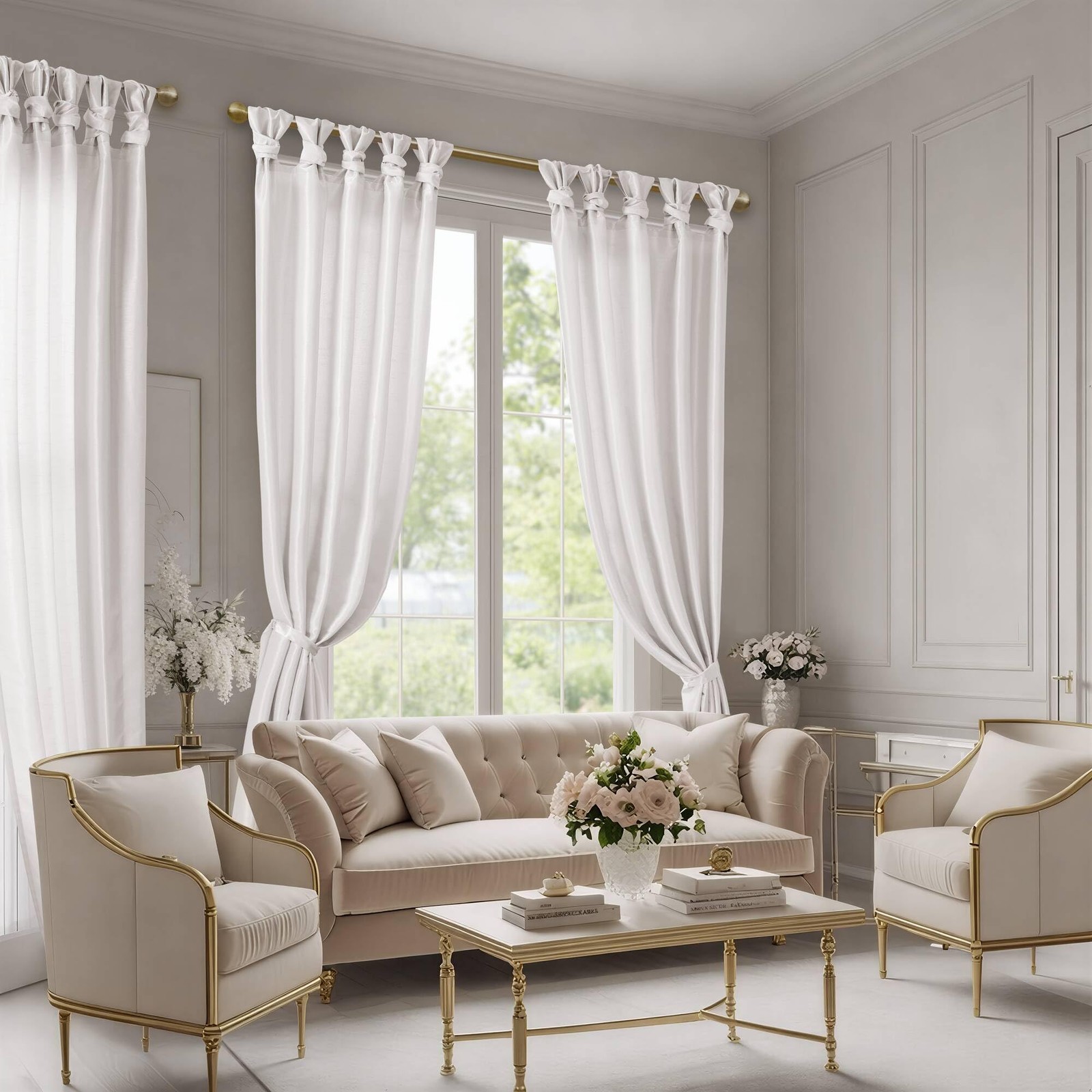 Emilia Faux Silk Single Curtain with Privacy Lining, DIY Twist Tab Top, Room …