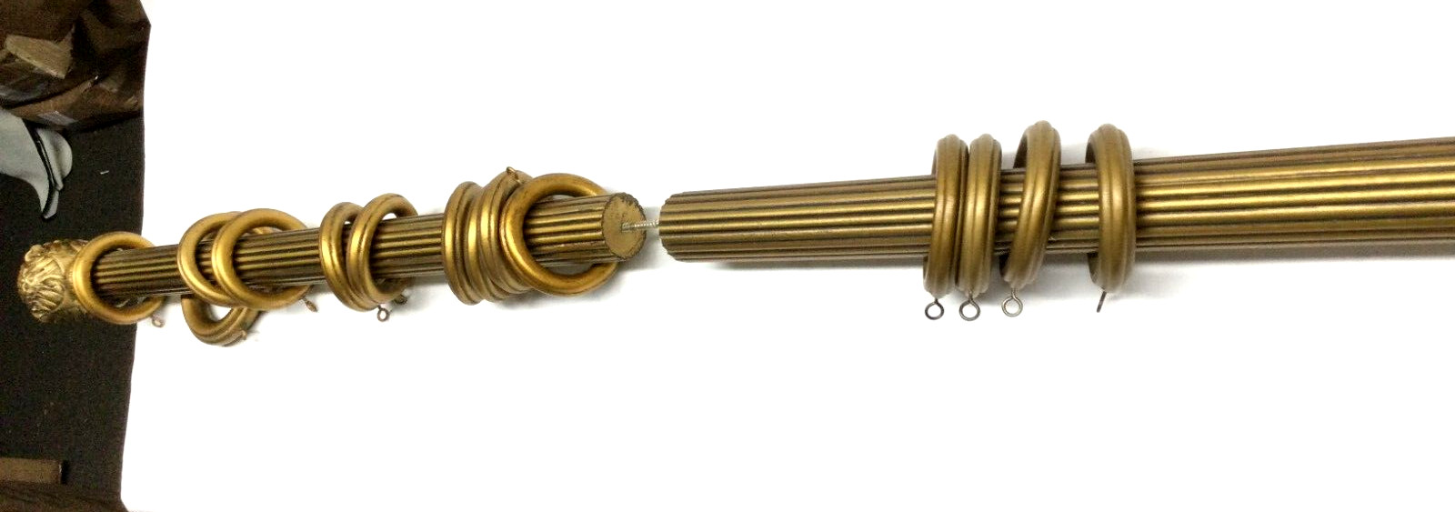 SOLD BY THE FOOT – 1 3/8» Wooden Pole curtain drapery – 1 3/8” Rod – GOLD