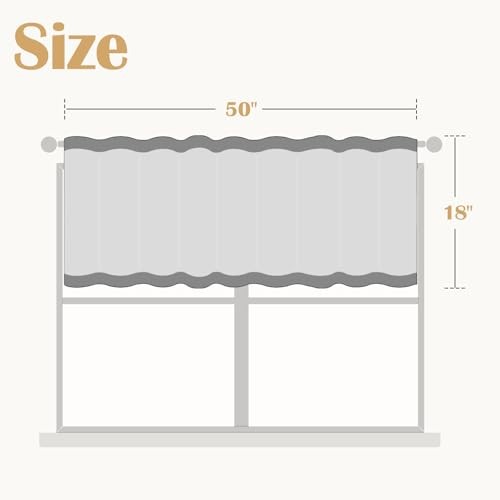 Linen Striped Valance for 50″W x 18″L (Pack of 1) Striped | Tan on Beige