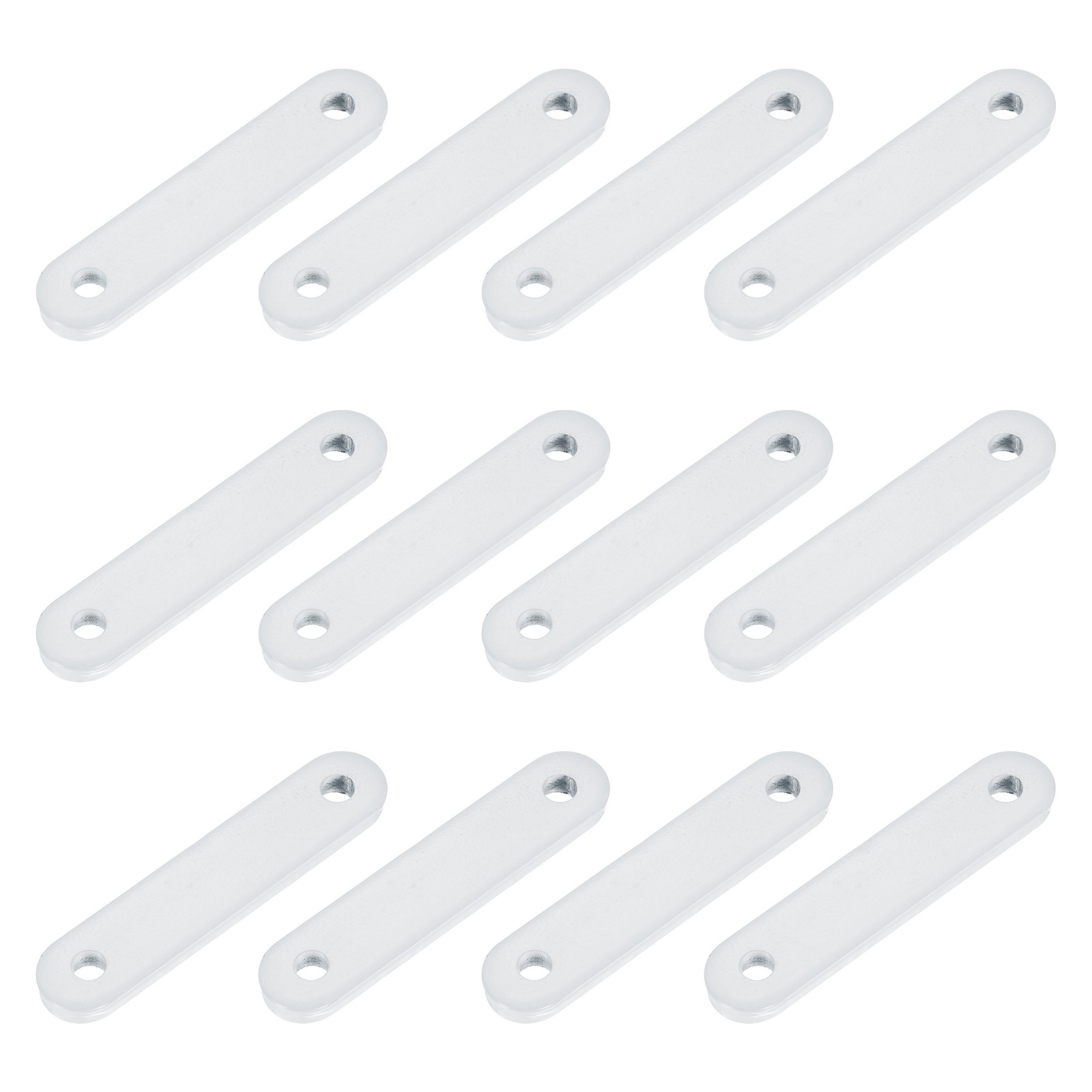 12Pcs Curtain Weights, 17 x 79 x 6mm 50g Iron Drapery Weights, White