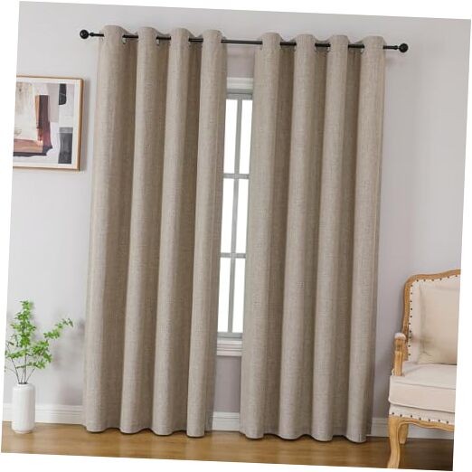 100% Blackout Curtains 84 inches Length 2 Panels 52″W x 84″L (Pack of 2) Linen