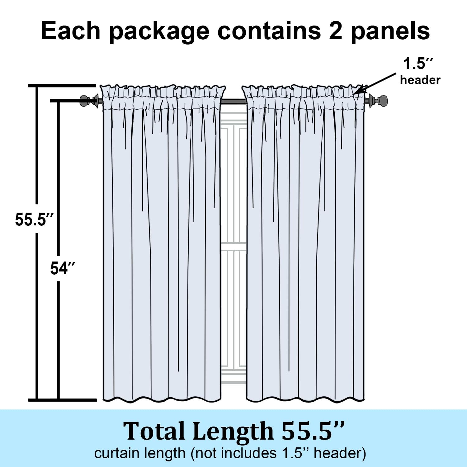 Transparent Voile Curtains for Bedroom, 137cm Length, Lightweight and Light Fi…