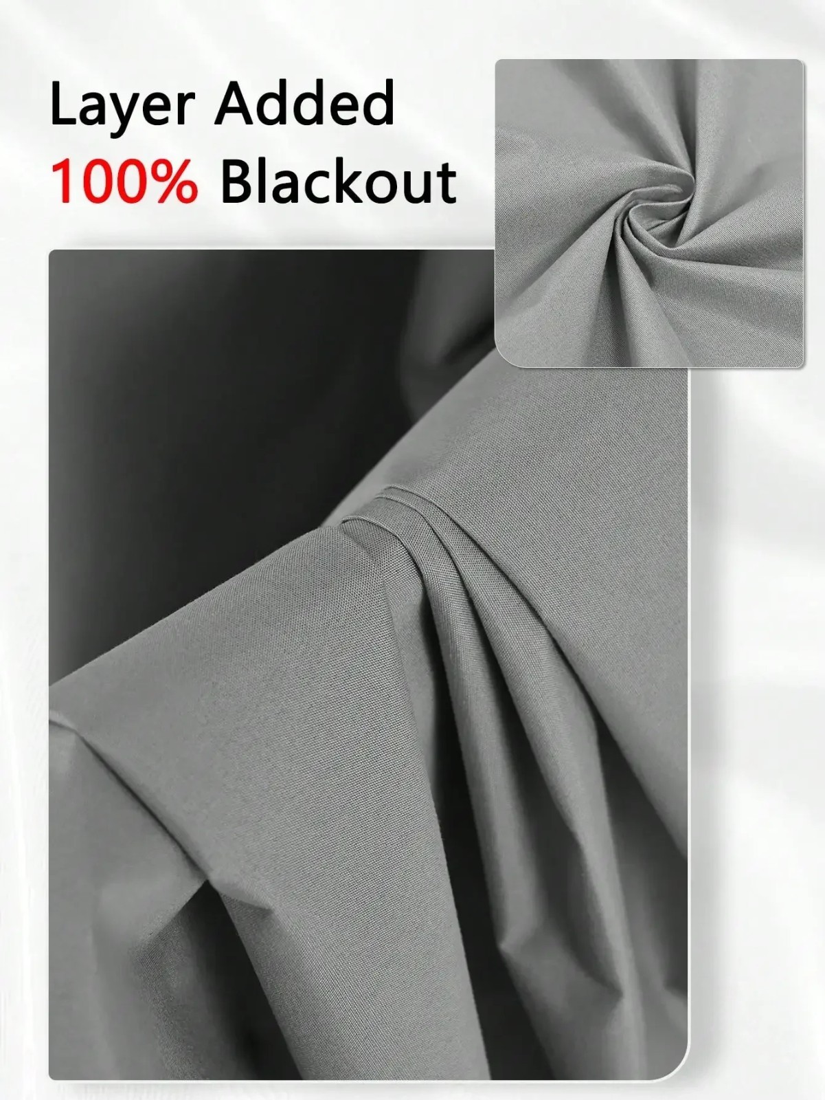 100% Blackout Curtain Panel Thermal Insulated Grommet Drapery for Bedroom 1PC