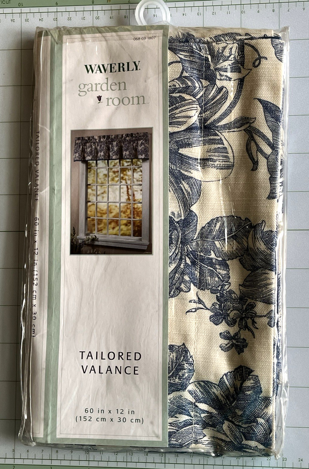 NEW Waverly Garden Room Garden Toile Blue Tailored VALANCE French Country 60X12″