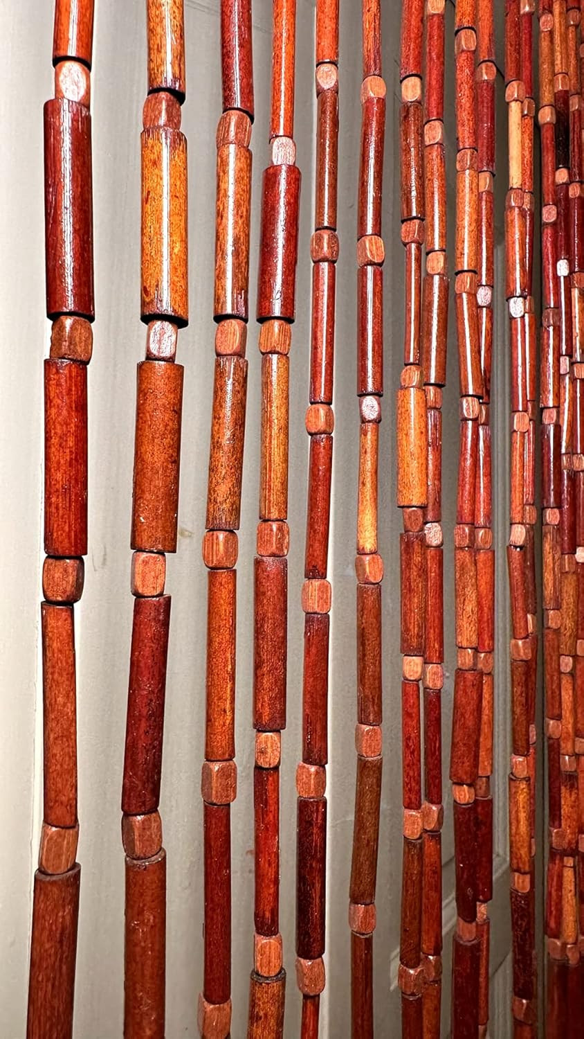 Boho Dark Brown Bamboo Beaded Curtain Room Divider 36″Wx78″H 38 Strands