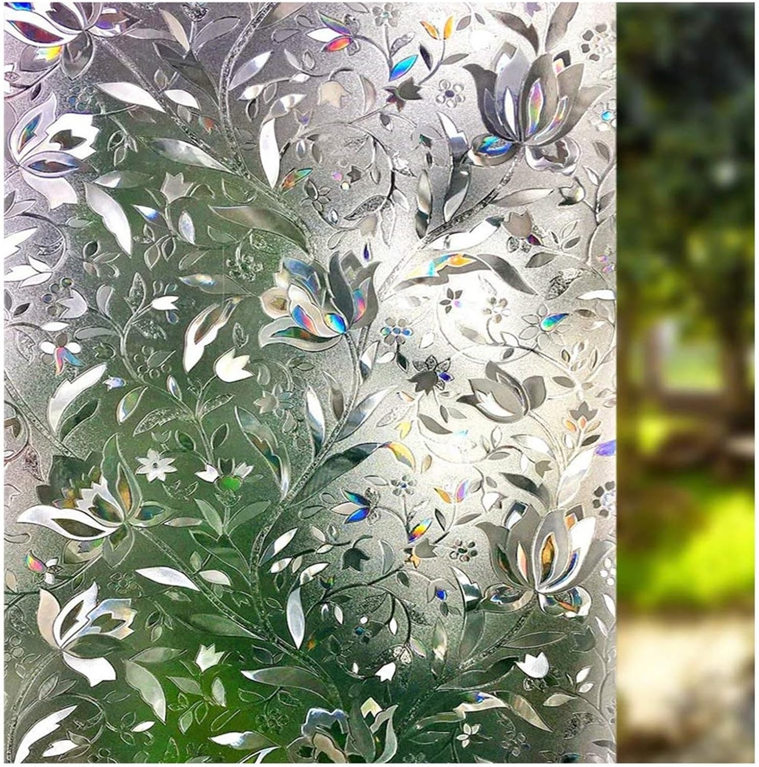 LEMON CLOUD Window Film, Decorative Window Privacy Film, 3D Stained Glass Window
