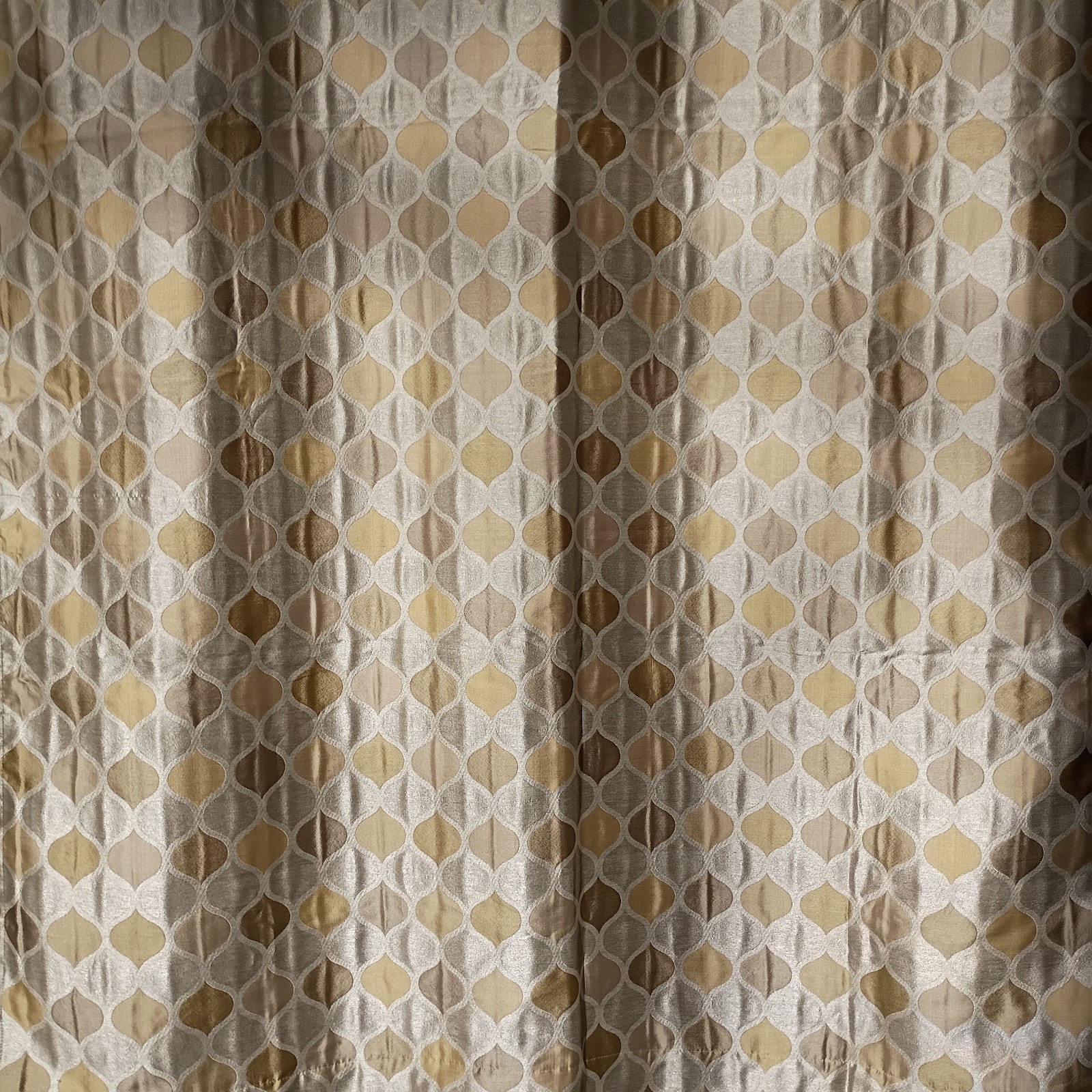 RICHLOOM Riga Curtains 51 x 96 Gold Silver Geometric Art Deco Hollywood Regency
