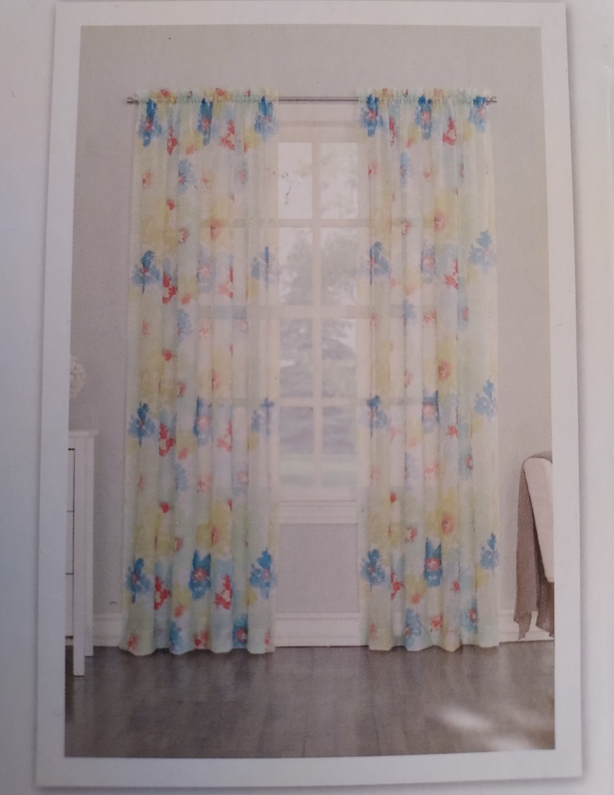 2 Summer Breeze Rod Pocket Panels No 918 Lichtenberg Crushed Voile Shears – NEW