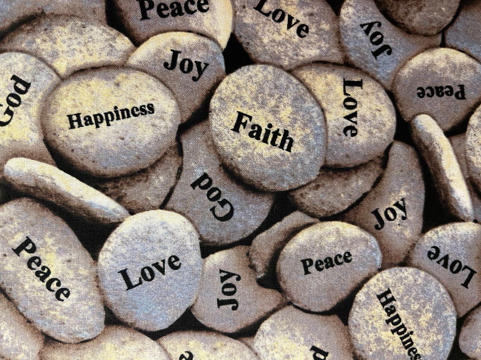 Love Stones, Peace Rocks Valance, Window Curtain 42”W x 15″L, Gift