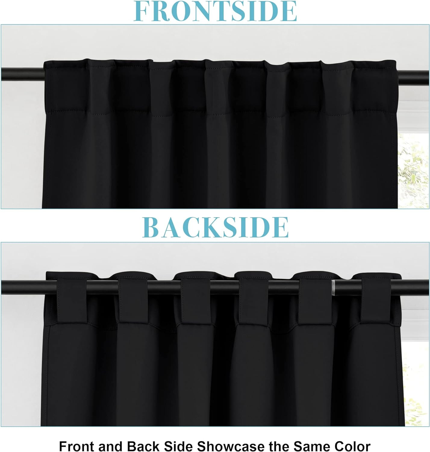 Blackout Curtains 80 Inches Long Thermal Insulating Large Window Curtains for Li