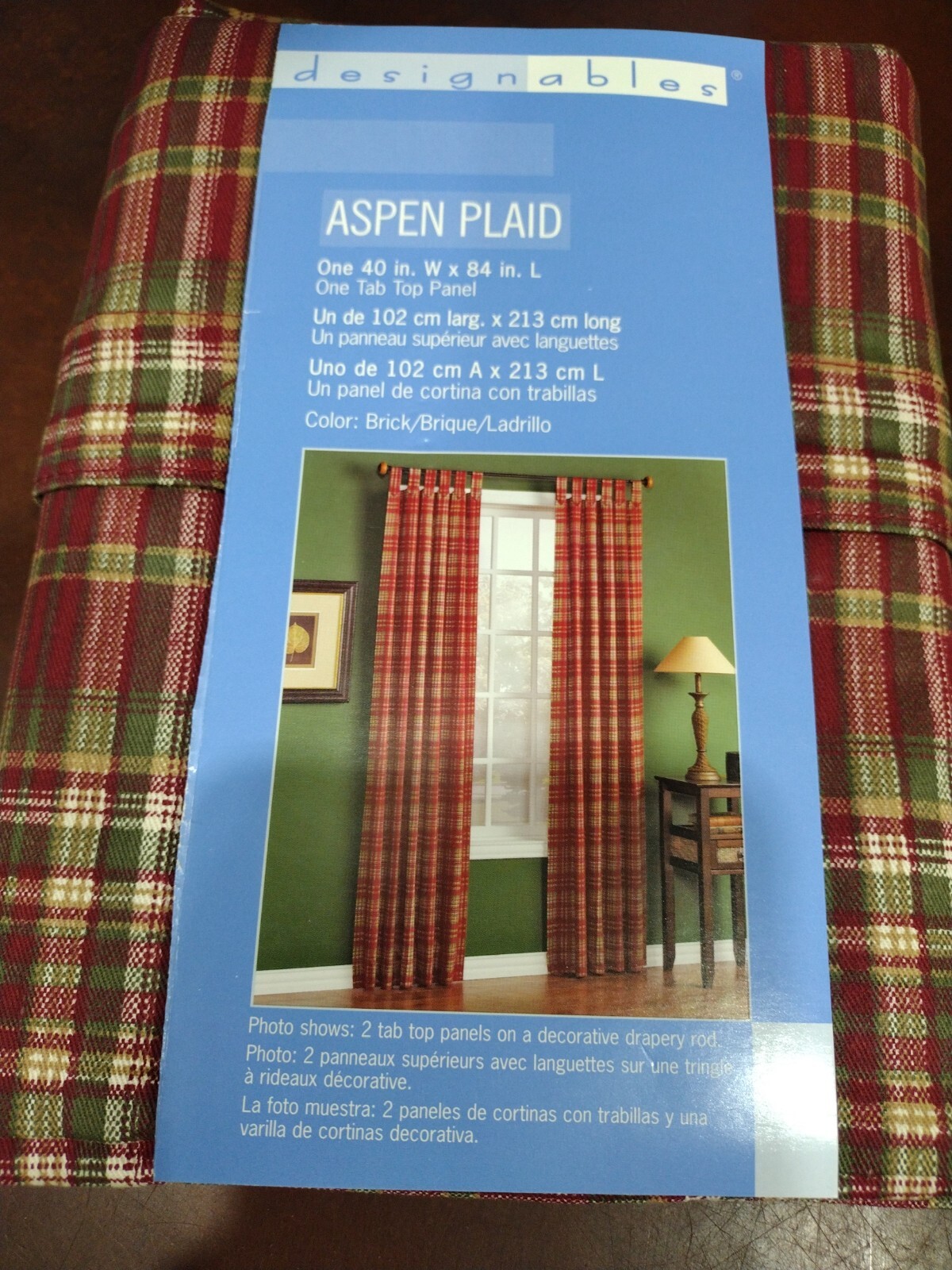 Designables Plaid Tab Top Farmhouse Panel 40×84″ L (ONE PANEL)