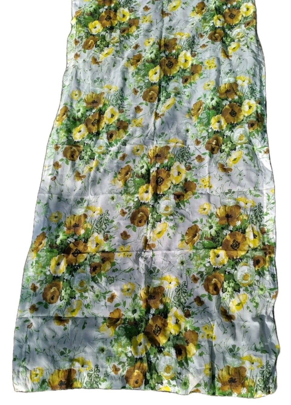 Vintage MCM JCPenney 38.5×71″ Panels~Floral Curtains~Rod Pocket~Sheer~1975