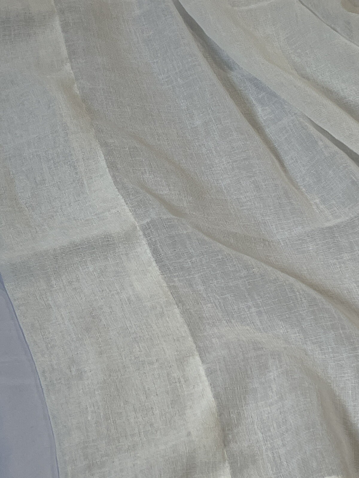 LANTIME White Semi Sheer Curtain Pinch Pleated 47in x 96in