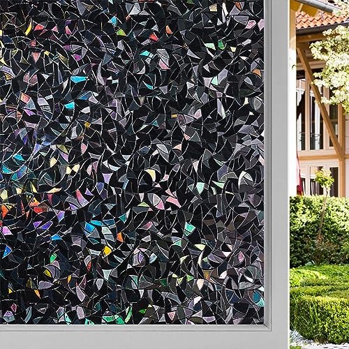 out Window Privacy Film UV Static Window Film No 35.4 x 157.4 Inches Black