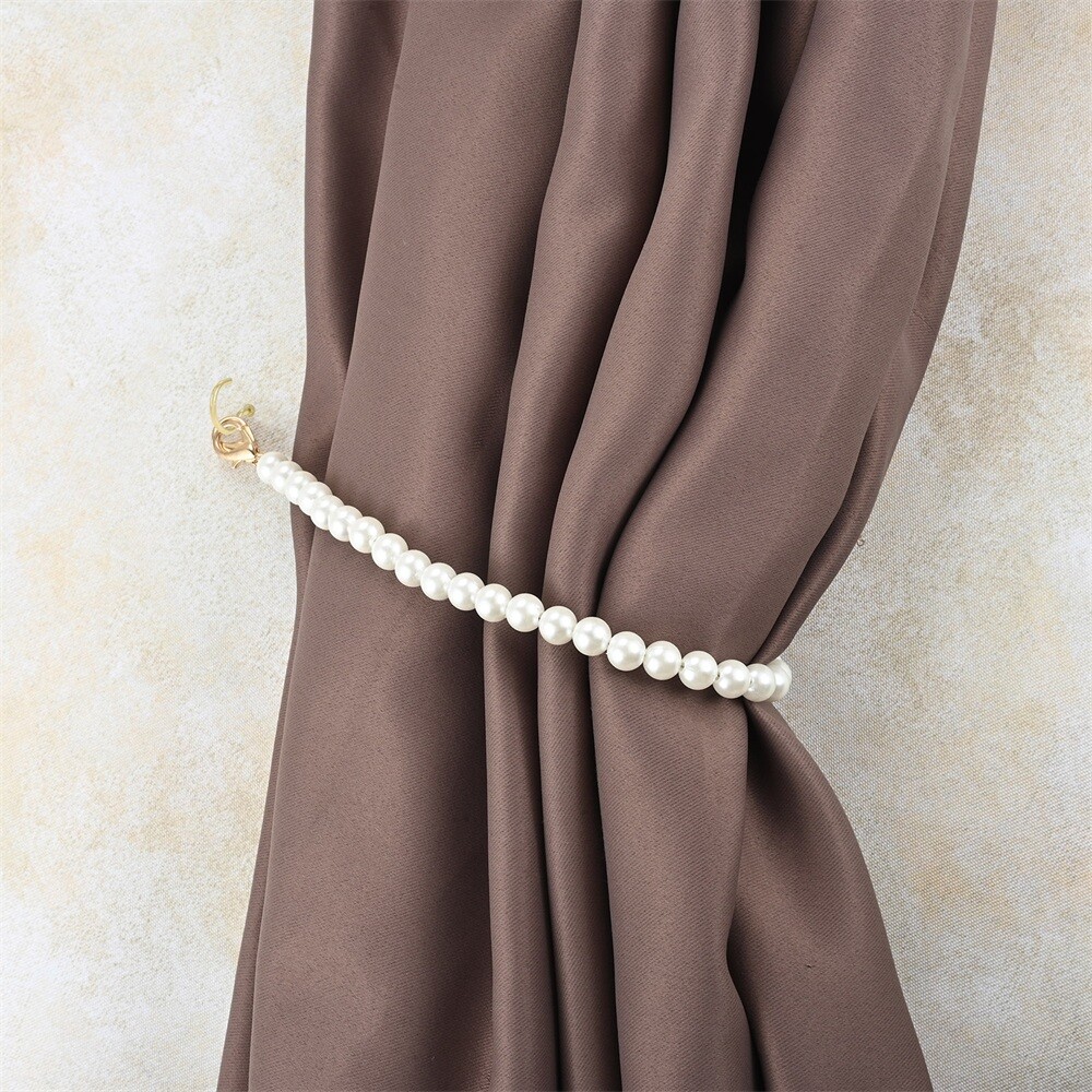 Curtain Tie Backs Elegant Pearl Tiebacks Wall Mounted for Bedroom Dining Room