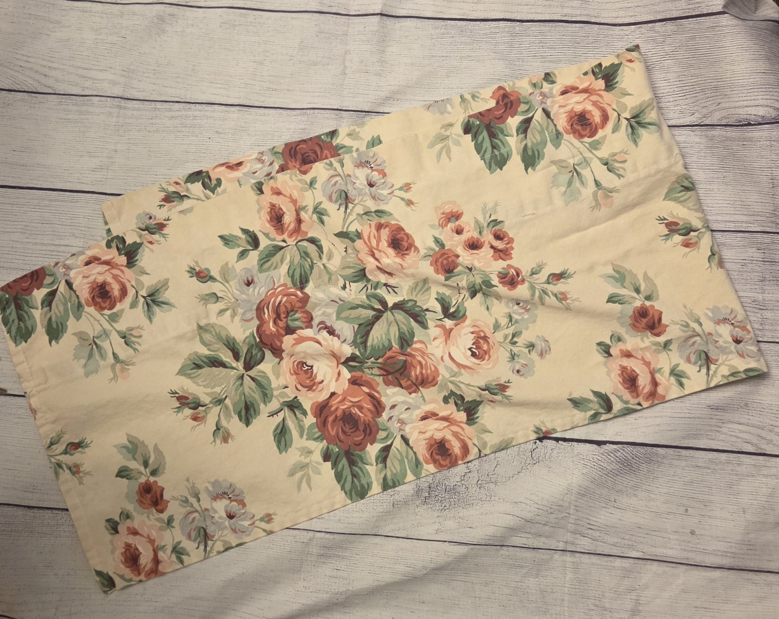 Cabbage Roses Floral Curtain Valance Cottage Core, Farmhouse