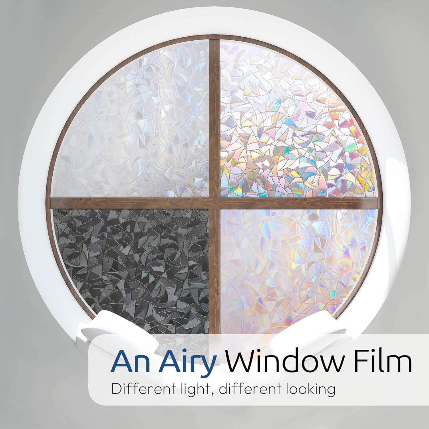 Window Privacy Film Rainbow Film Decorative Window Sticker, 3D Static Stained Gl