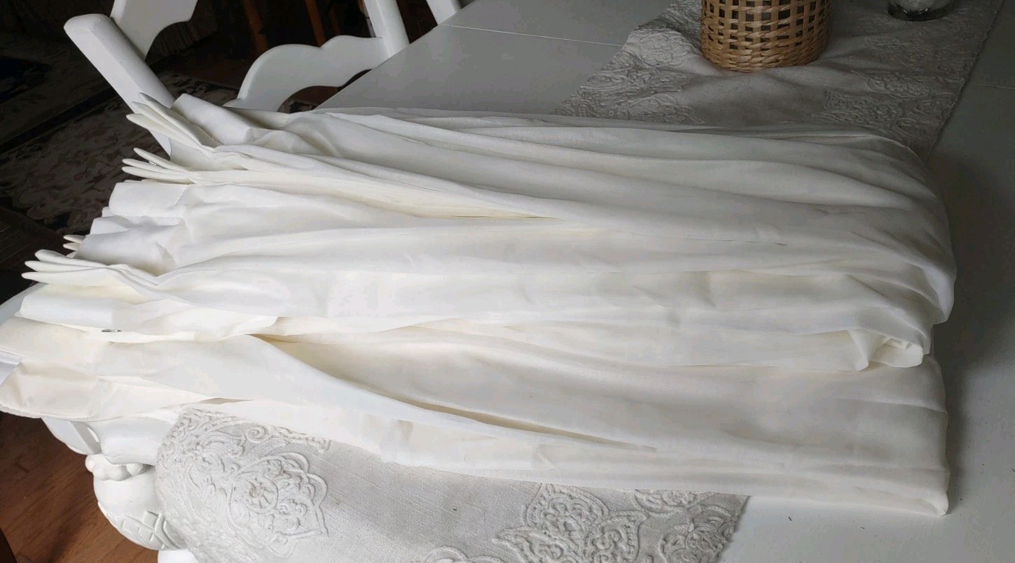 Pinch Pleated Sheer Curtains (2) 36×112″ Set Cream Ivory Panels