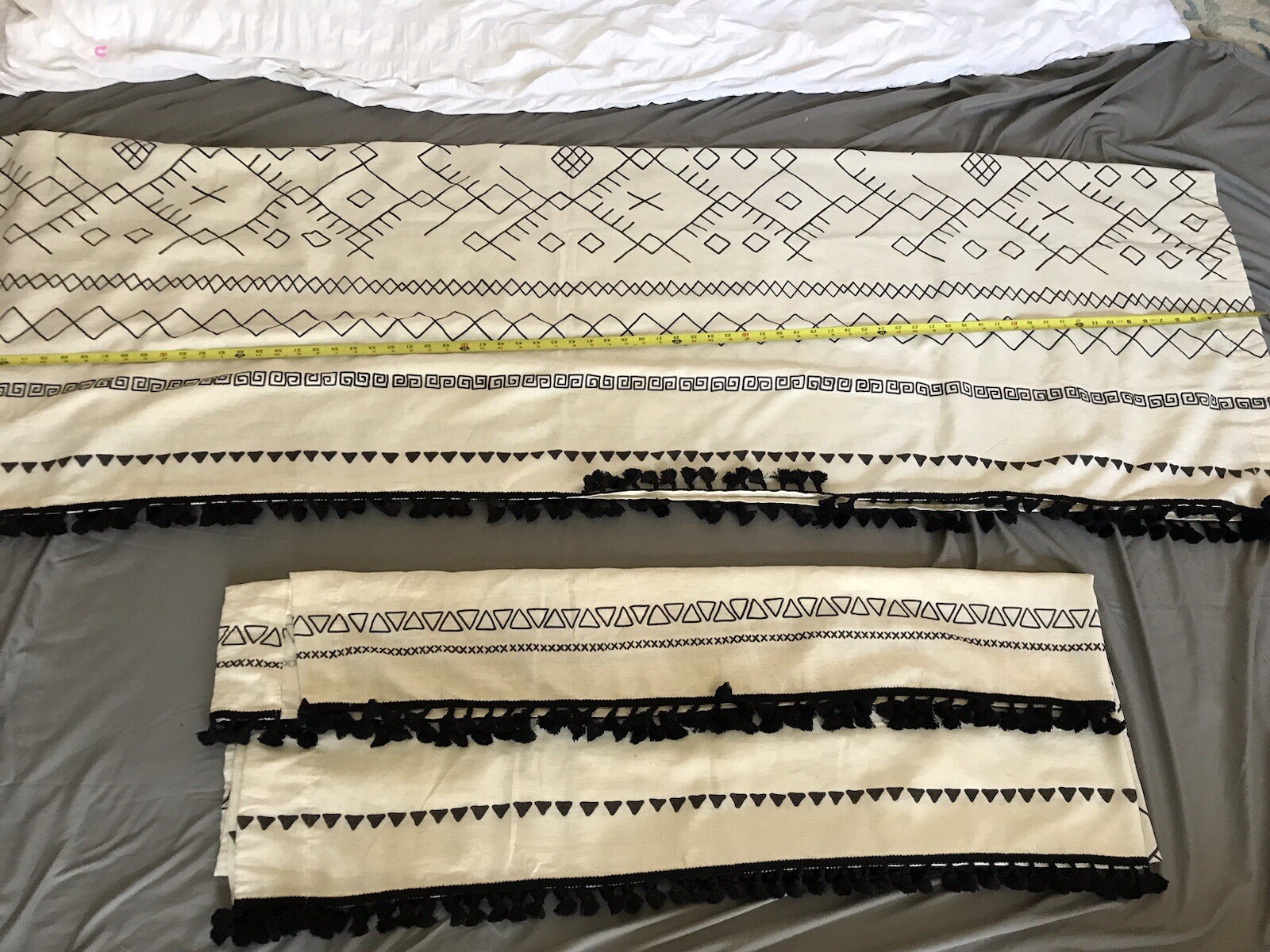 Pair Of Boho Curtain Panels With Fringe On Both Sides 50×84” Each