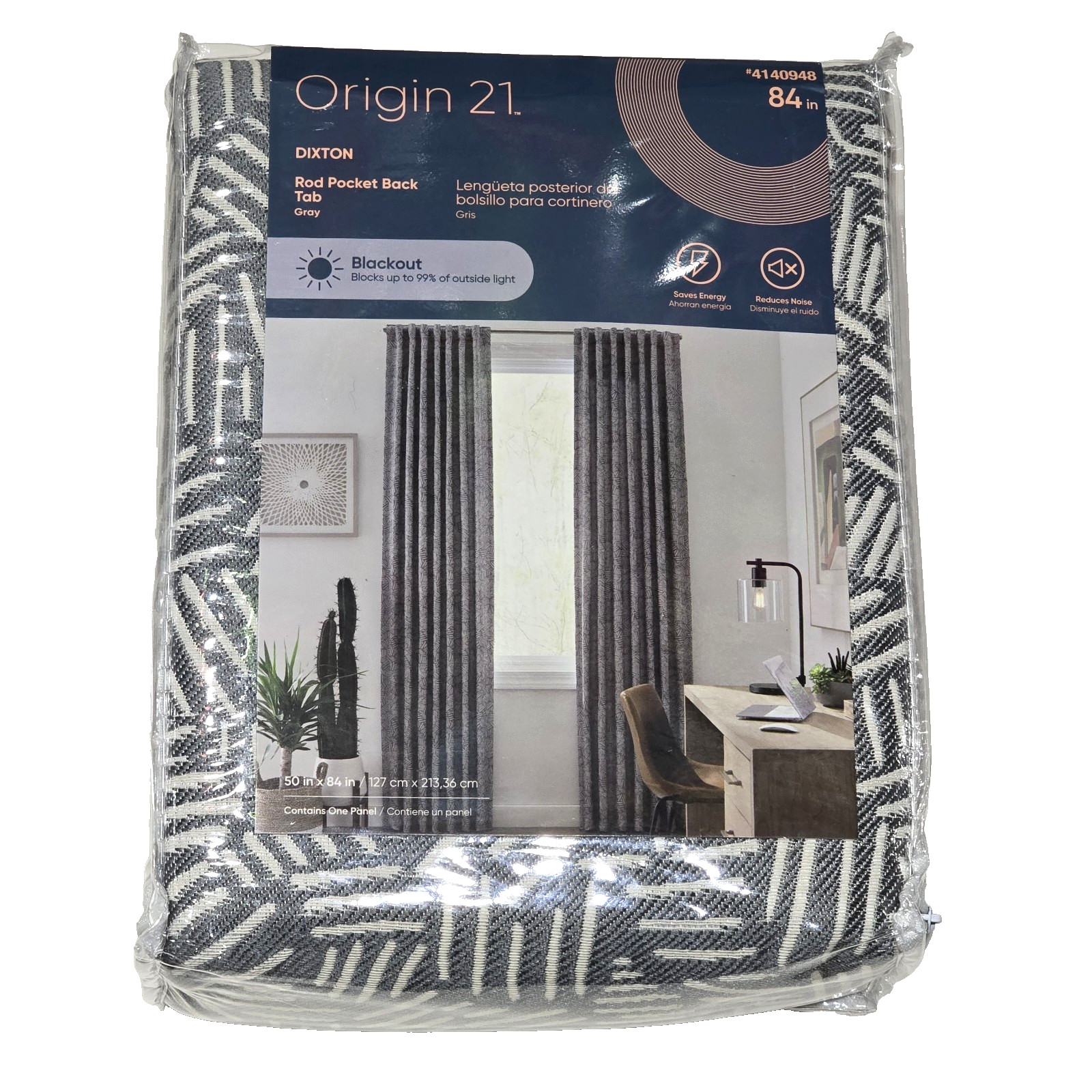 Origin 21 Dixton Rod Pocket Back Tab Gray Blackout 50x84in 4140948
