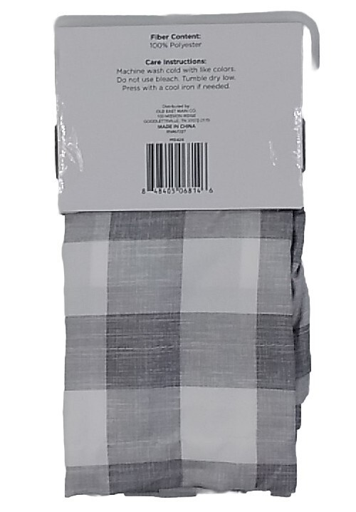Trueliving 3Pc Tier & Valence 14″x 54″ Gray Plaid 36″x27″ Curtain Set Kitchen 