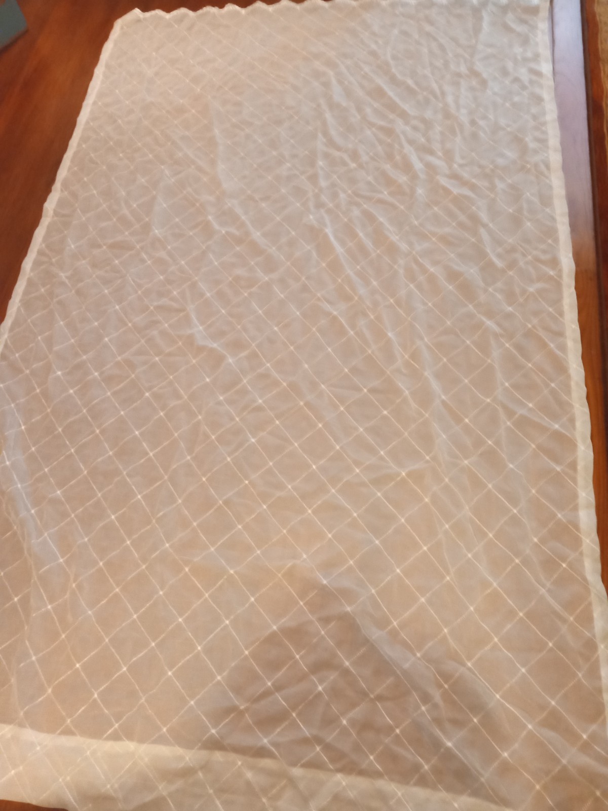 Vintage Set 2 White Sheer Embroidered Curtain Panels Rod Pocket 51×83 (102 Width