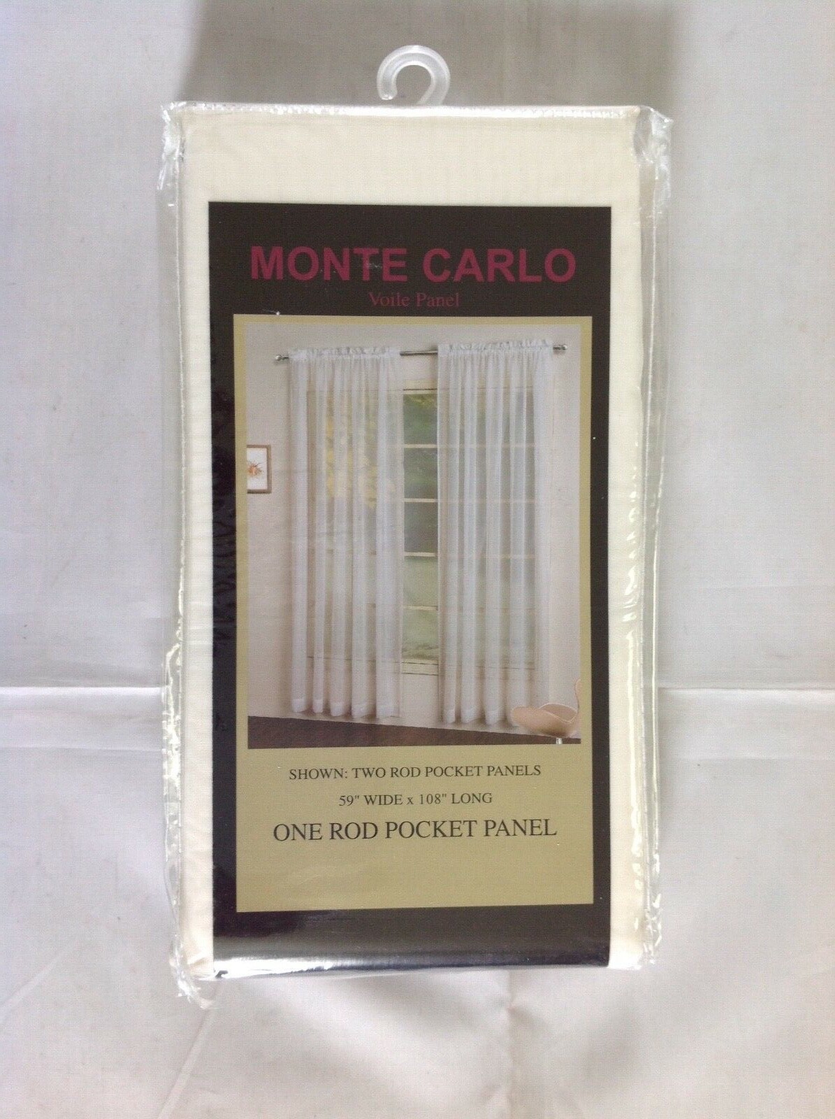 Montey Carlo Voile Curtain Rod Panels 59″ Wide X 108″ Long
