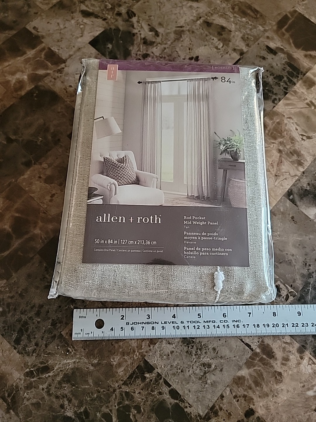 Allen Roth Willow 84-in Tan Polyester Semi-Sheer Single Curtain Panel Sheer