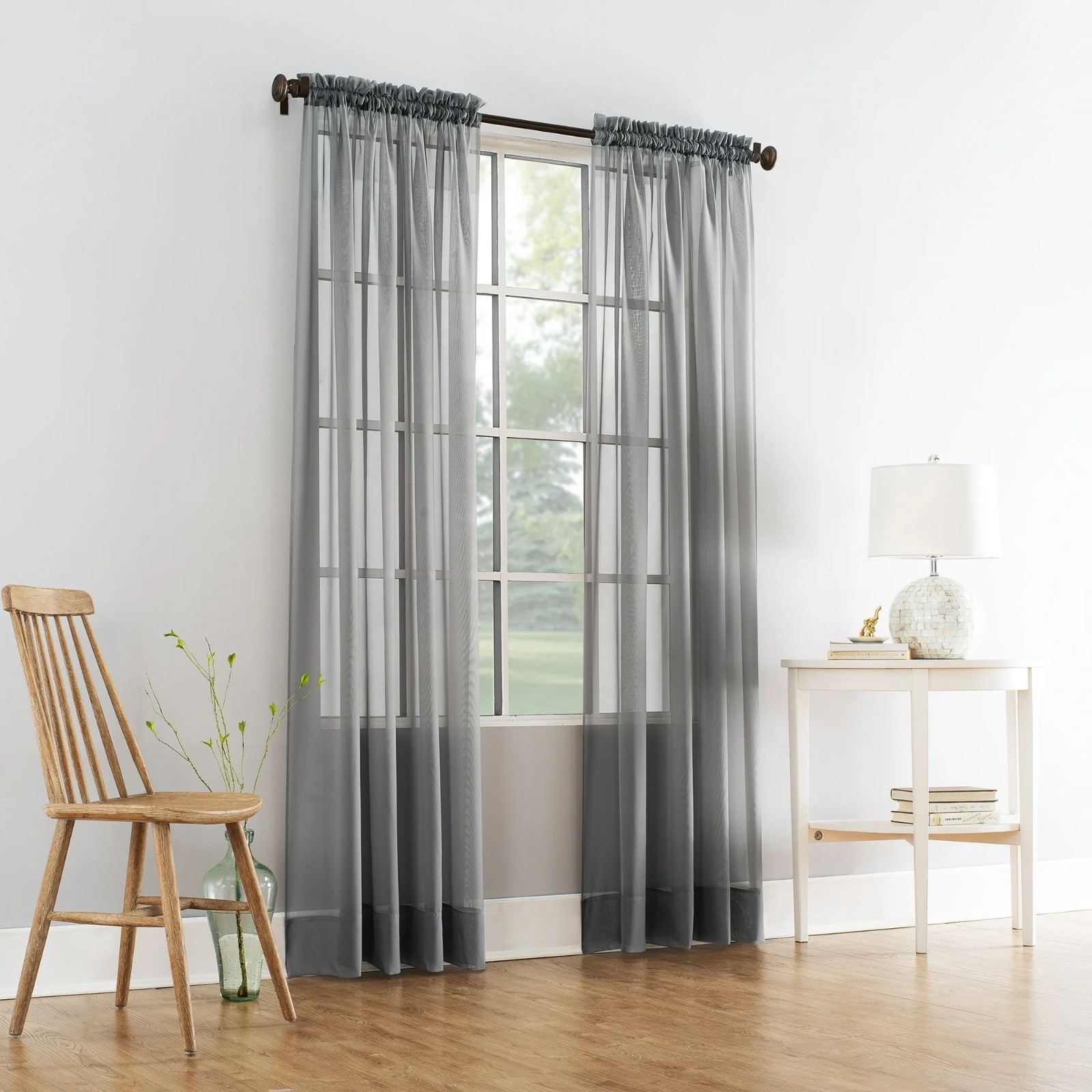 1 Marjorie Panel Gray sheer 59in X 84in