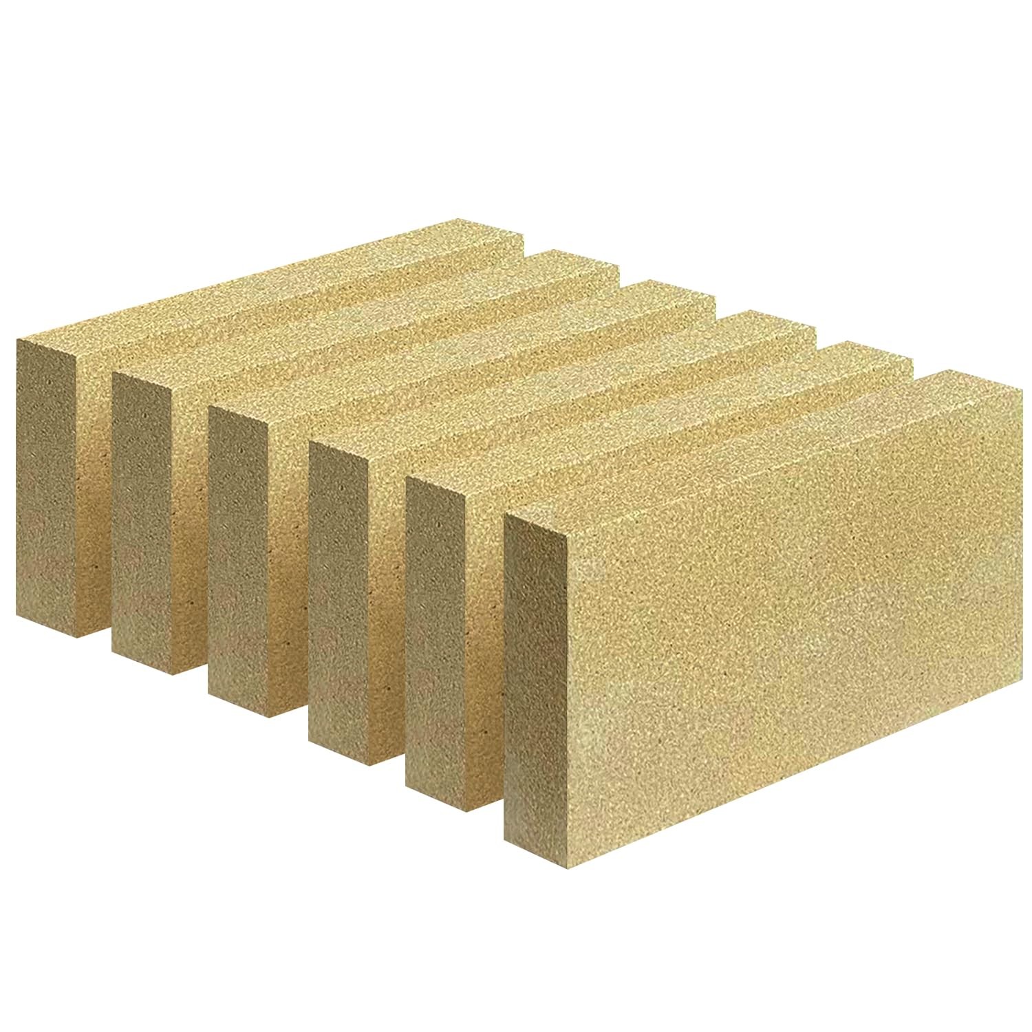 6 Pack Woodstove Firebricks High Temp Insulated Brick 9 x 41/2 x 11/4 Inch