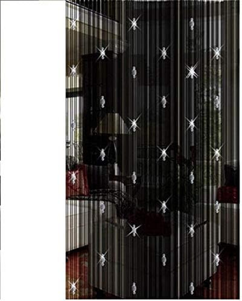 String Curtains Black Beads Curtains Doorway Tassel Curtain Thread Fringe Crysta