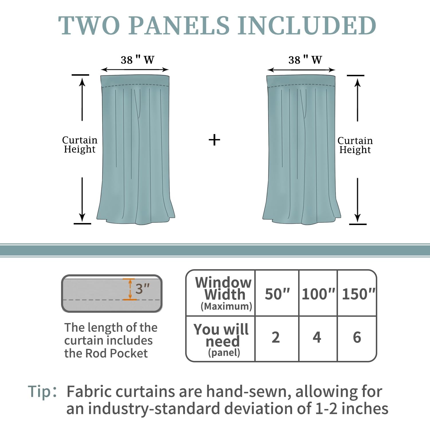Blackout Curtains 48 Inches Long for Windows – 38 x 48 inch Curtains Rod Pock…