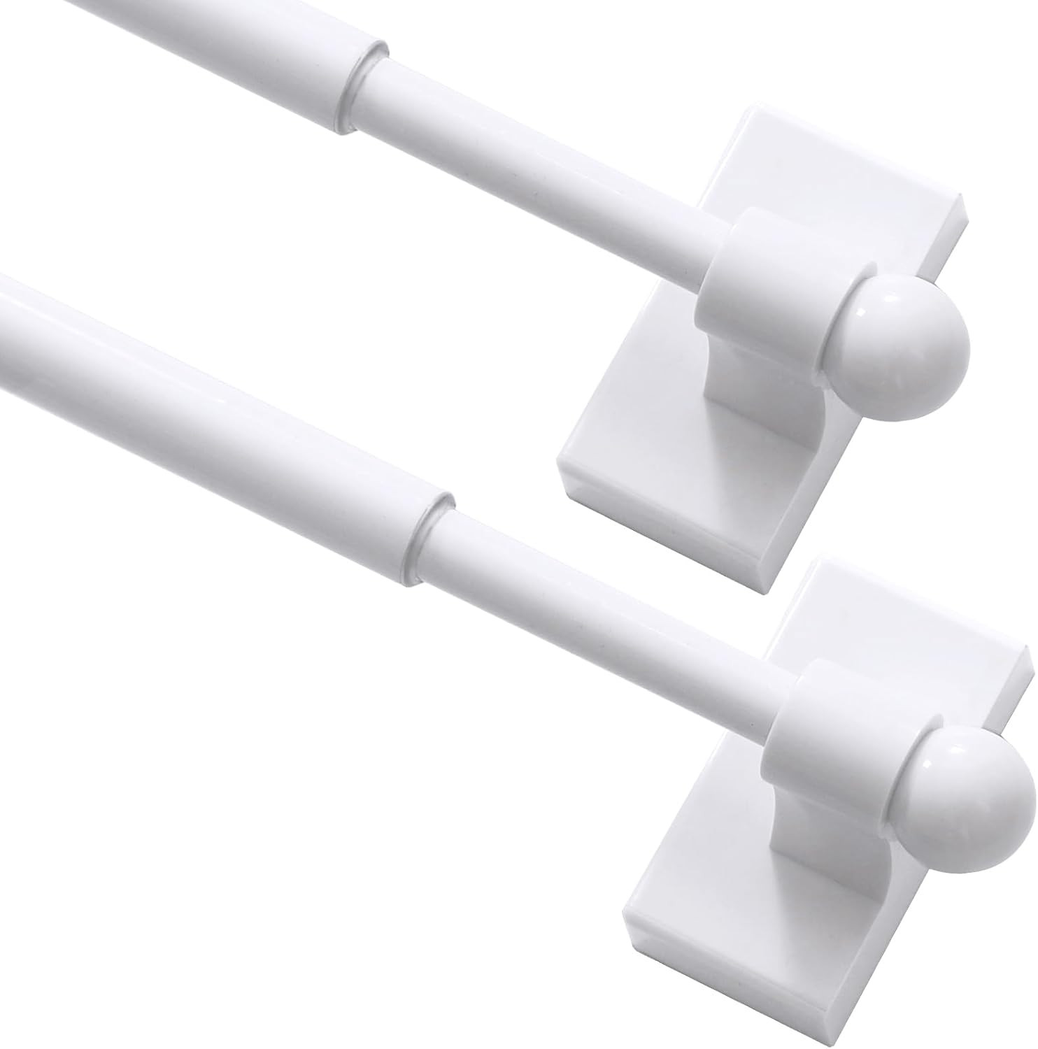 Turquoize 2 Pack Magnetic Curtain Rods for Metal Doors with Adjustable Length,Ex