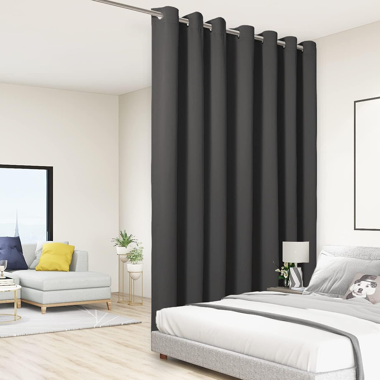 Room Divider Curtain Total Privacy Wall Grommet Thermal Insulated Soundproof Ext