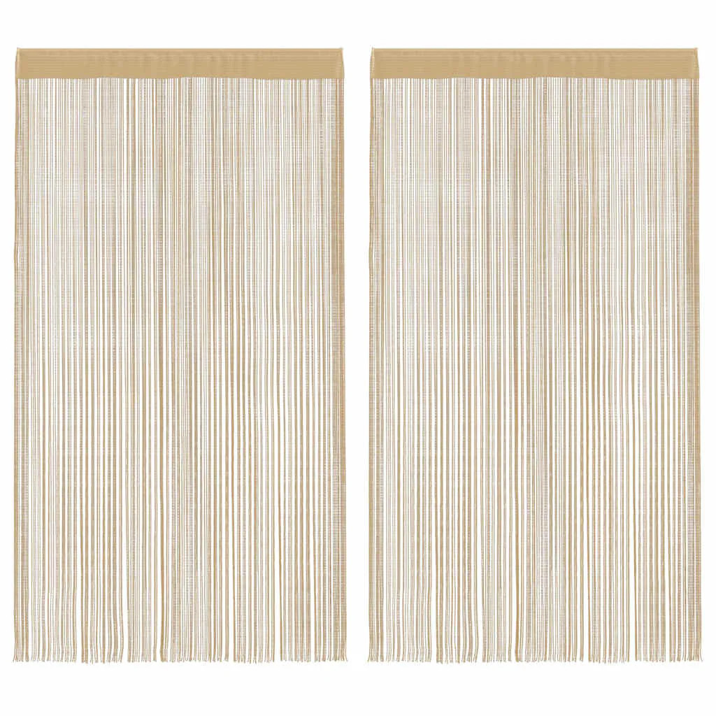 Cable curtains 100×250 cm beige 2 pcs