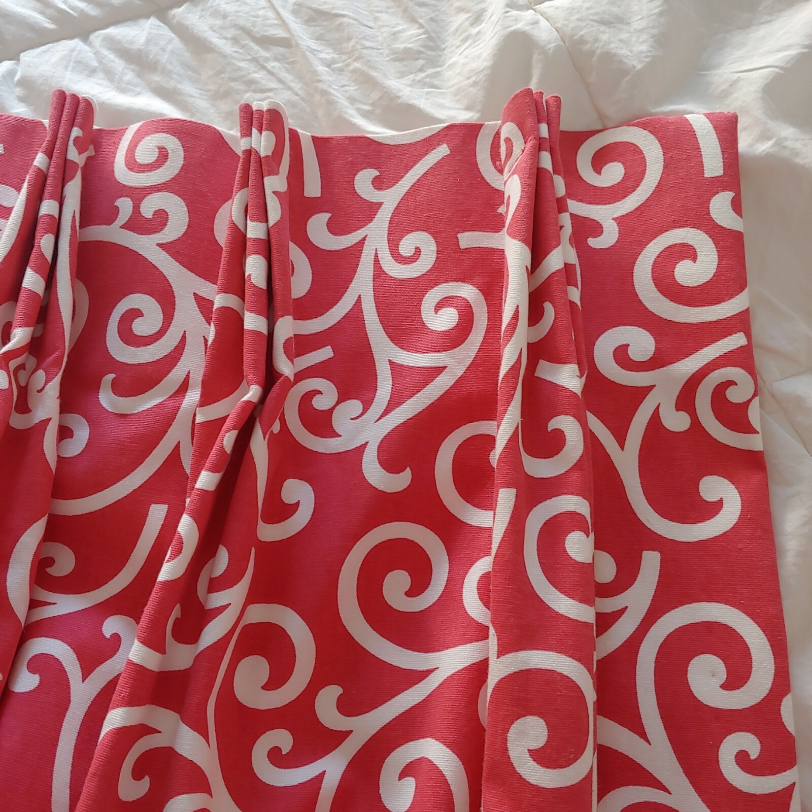 1pc Custom Theatre Glass Slider Door Thick Drape Curtain 9 ft Pink & White