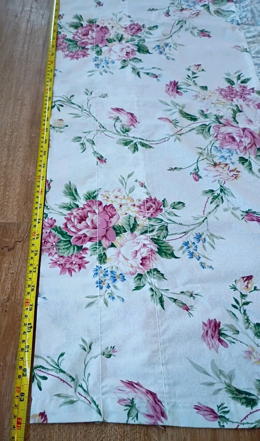 Vtg WAVERLY BELLE RIVE Floral Eyelet Lace Cottage Core Valance 84 X 18