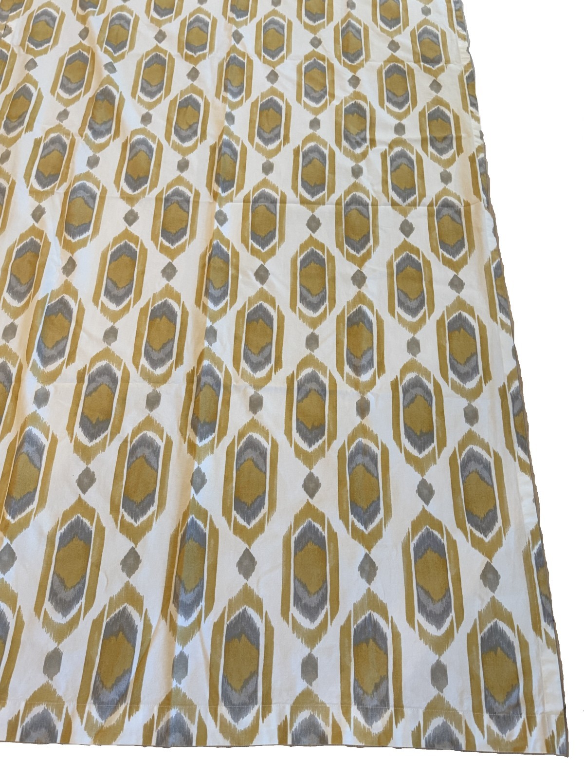 West Elm 2 Curtain Panels Gray Cream Cotton Southwestern Hidden Tab MCM Style
