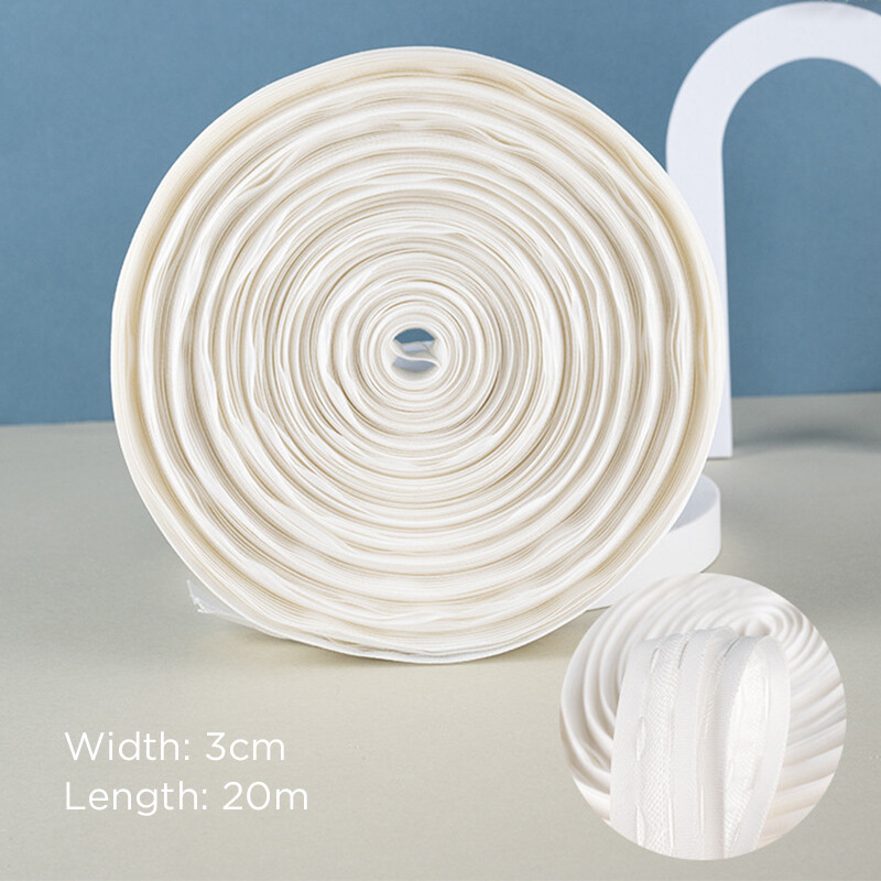 20M Curtain Pleated Tape Heading Craft Curtain Rod Tape Linings Cloth Belt DIY