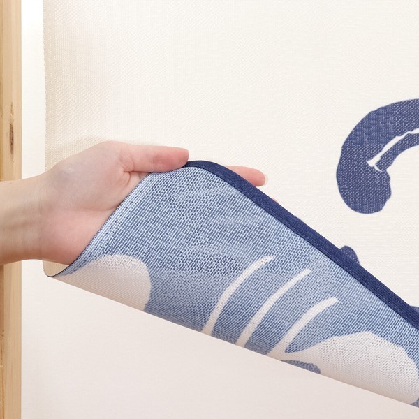 Noren Japanese door curtain 33.46×17.6 in polyester Wave Blue pattern Japan