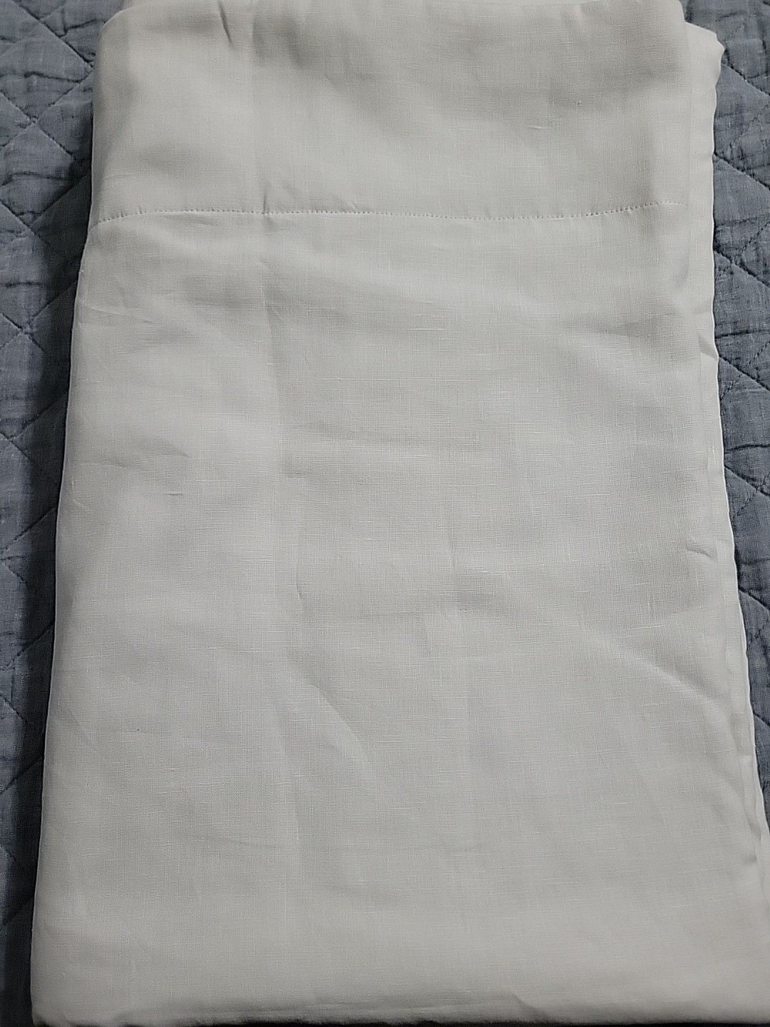 West Elm European Flax Linen Blackout Curtain 96 Wide 84 Long, White (1)