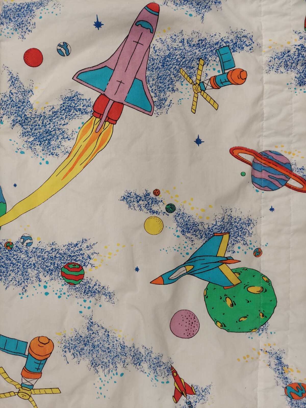 Outer Space Curtains by Coming Home Made USA 63″x40″ Rockets Planets Spaceships
