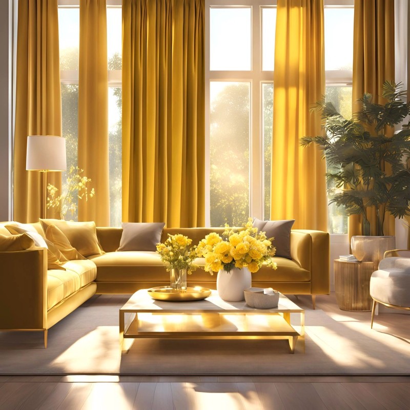 Curtain drapes ready made curtain with curling ribbon/eyelets scarf gold velvet fabric glamour