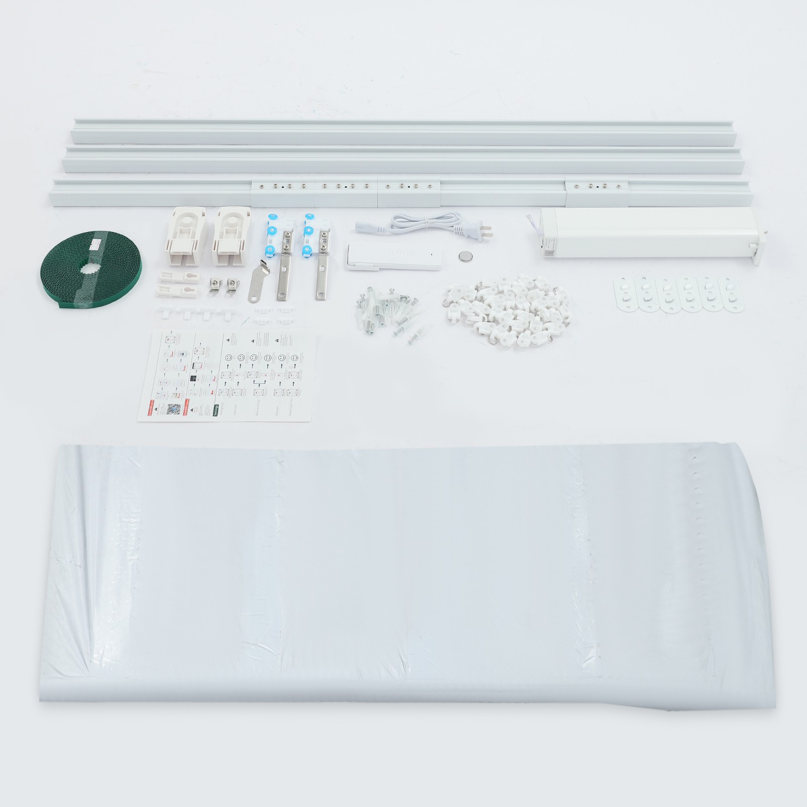 Curtain Track/Electric Curtain Rail w/ Remote Control,Adjustable 120-320cm L