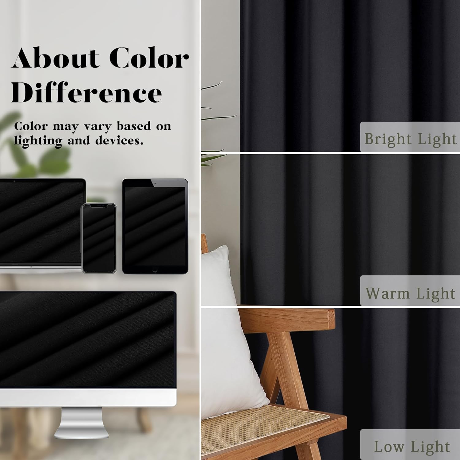 Black Valances for Windows 14 Inch Length, Thermal Blackout Short Curtains,