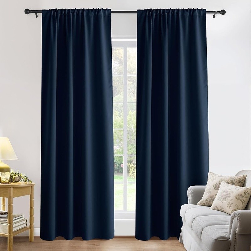Blackout Curtains Thermal Insulated Noise Reducing 100 Polyester 2 Panels New